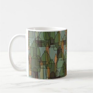 Vintage Flaschen, Gläser und Brillenmuster Kaffeetasse
