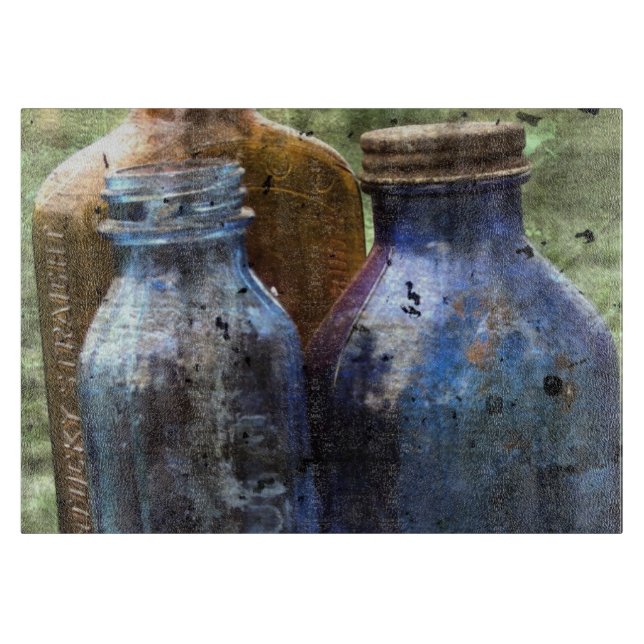 Vintage Flaschen Schneidebrett (Vorderseite)