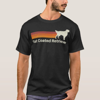 Vintage Flat Coated Retriever Retro Mama Papa Hund T-Shirt