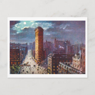 Vintage-Flatiron-Gebäude in New York City Postkarte