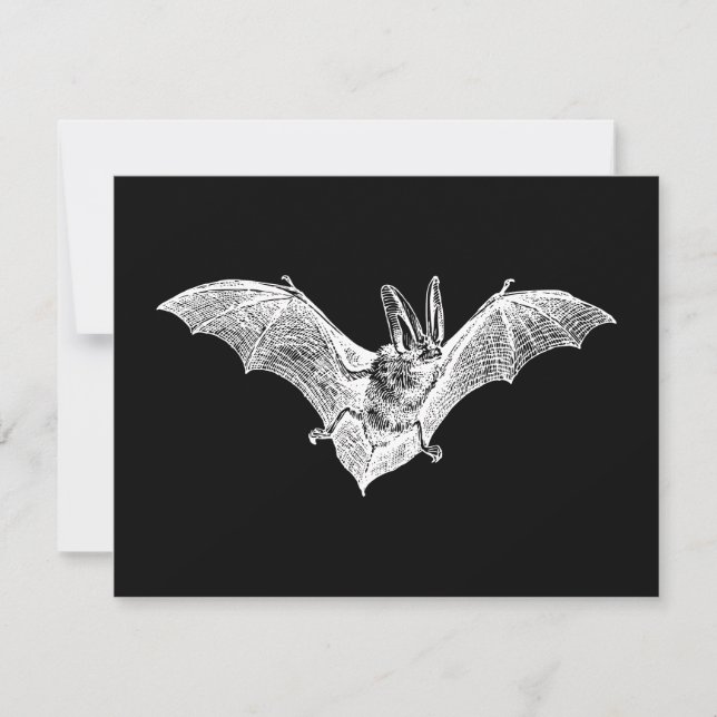 Vintage Fledermaus Gothic Vampir Einladung (Vorderseite)