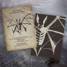 Vintage-Fledermaus-Halloween-Party-Einladung