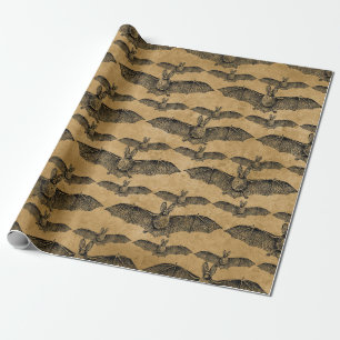Vintage Fledermäuse Muster Geschenkpapier