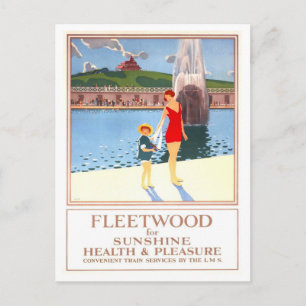 Vintage Fleetwood England Reiseplakat Postkarte