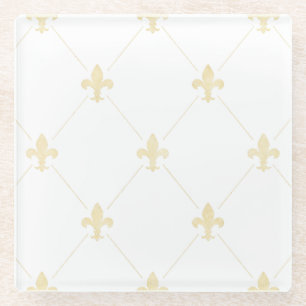 Vintage Fleur-de-lis Glasuntersetzer