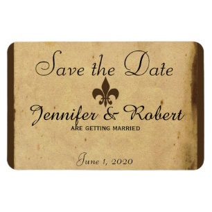 Vintage-Fleur-De-Lis-Hochzeit - Save the Date Magnet