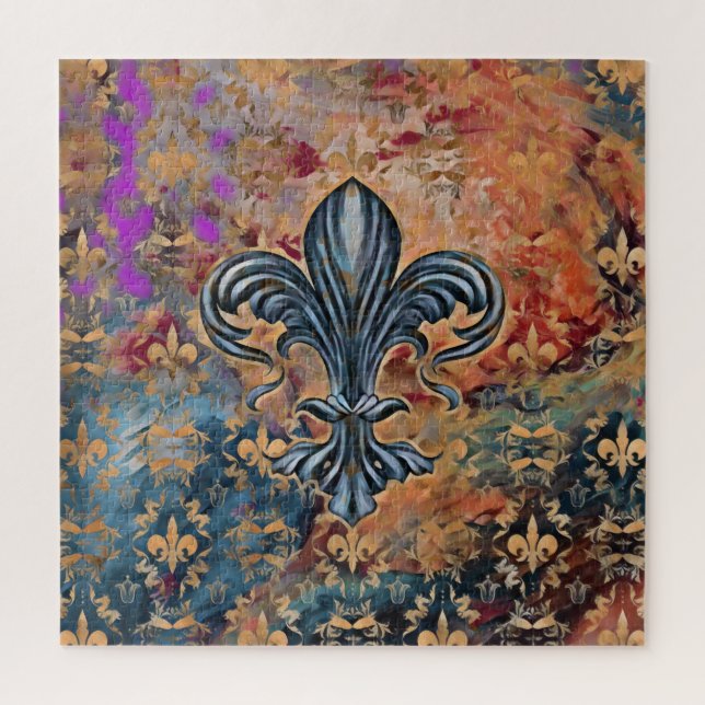 Vintage Fleur-de-lis-Ornament Puzzle (Vertikal)