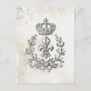 Vintage Fleur de Lis und Krone-Postkarte Postkarte