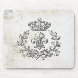 Vintage-Fleur-de-Lis-und-Kronen-Mauspad Mousepad