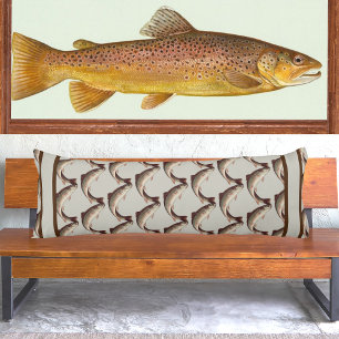 Vintage Fliegen Regenbogenforelle Pillo Seitenschläferkissen