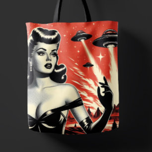 Vintage Fliegende Untertassen Pin-up