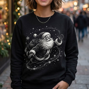 Vintage-Fliegender-Weihnachtsmann-Skizze Weihnacht Sweatshirt