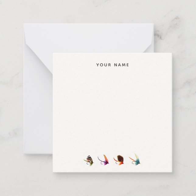 Vintage Fliegenfische nach den Hinweisen Mitteilungskarte (Vorderseite)