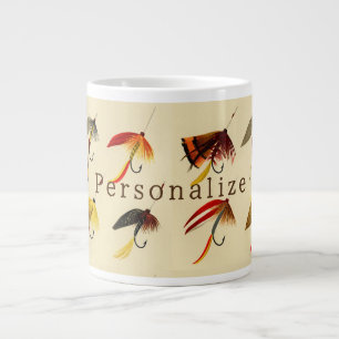 Vintage-Fliegenfischen-Seefischer-Köder-Angler Jumbo-Tasse