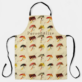 Vintage Fliegenfischerei Flyer lockt Fischer Schürze