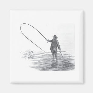 Vintage-Fliegenfischerei-Kunst-Kühlschrankmagnet Magnet