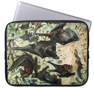 Vintage Fliegenfuchs-Fledermausillustrierung Laptopschutzhülle