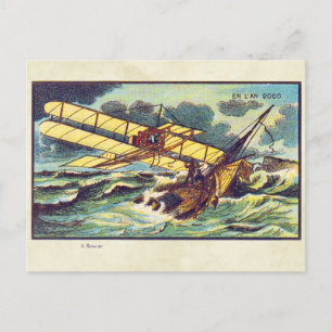 Vintage Fliegmaschinen - Farbkunst Postkarte
