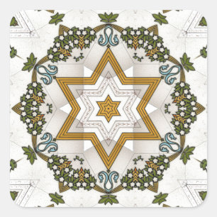 Vintage-Fliese Quadratischer Aufkleber