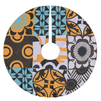 Vintage Fliesen: aufwändige Dekoration. Polyester Weihnachtsbaumdecke