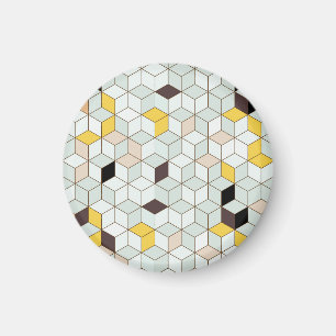 Vintage Fliesen, geometrisch Schwarz-weißes Muster Magnet