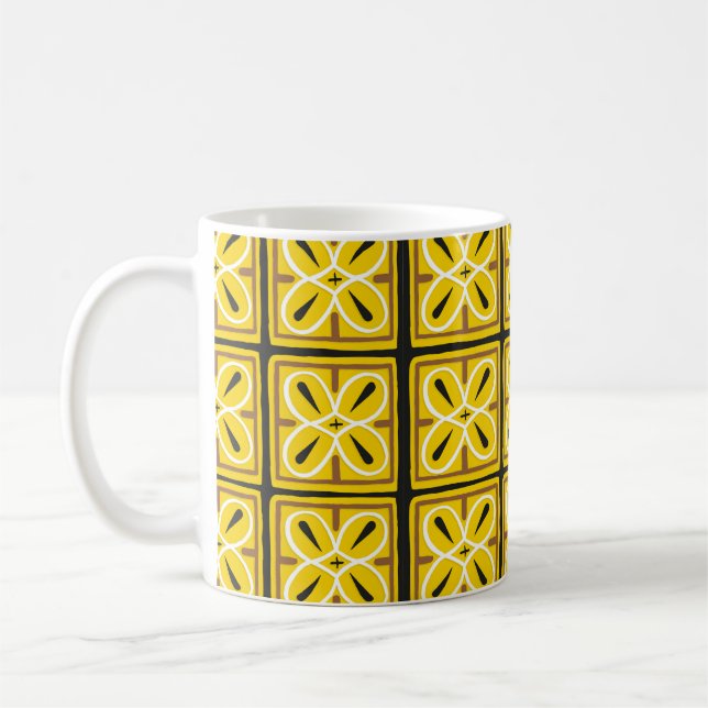 Vintage Fliesen, Illustrationsmuster  Kaffeetasse (Links)