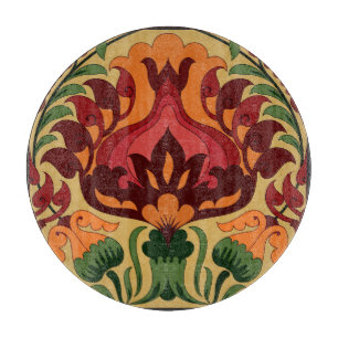 Vintage Fliesen, Jugendstil-Dekoration. Schneidebrett