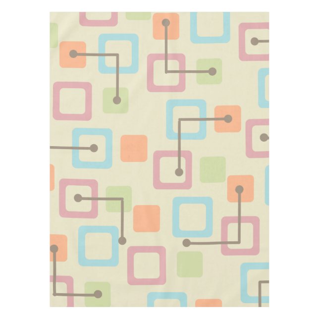 Vintage Fliesen & Quadrate der 50er Jahre (Pastell Tischdecke (Vorderseite)