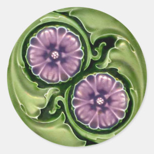 Vintage-Fliesendesign Arts and Crafts Jugendstil Runder Aufkleber