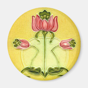 Vintage-Fliesendesigns Arts and Crafts Jugendstil Magnet