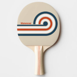 Vintage Flight Deck Curl Streifen mit Namen Tischtennis Schläger