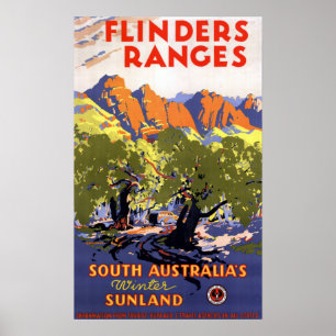 Vintage Flinders Ranges South Australia Winter Sun Poster
