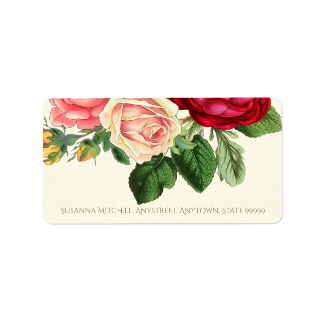 Vintage Flora-ID225 Adressaufkleber (Vorne)