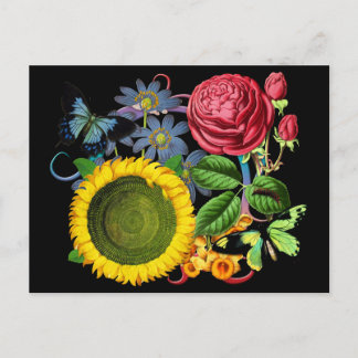 Vintage Flora Postkarte