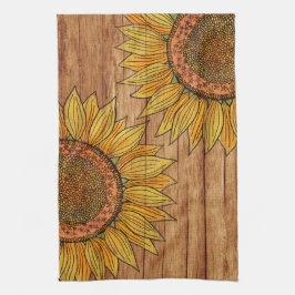 Vintage Flora Rustikales Elegantes Holz Geschirrtuch