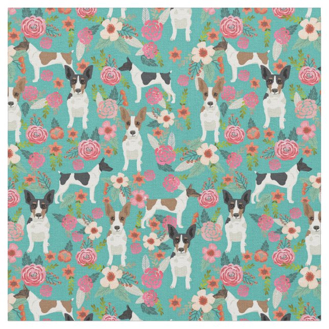 Vintage Flora und Fauna, türkis Stoff (Nahaufnahme)