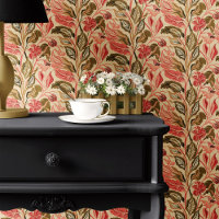 Vintage Flora und Tropenmuschel auf Beige