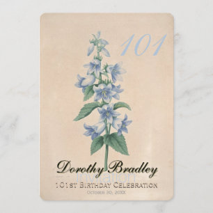 Vintage Floral 101. Geburtstagsfeier Maßanfertigun Einladung