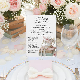 Vintage Floral A New Chapter Bridal Shower Einladung