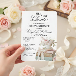 Vintage Floral A New Chapter Bridal Shower Einladung