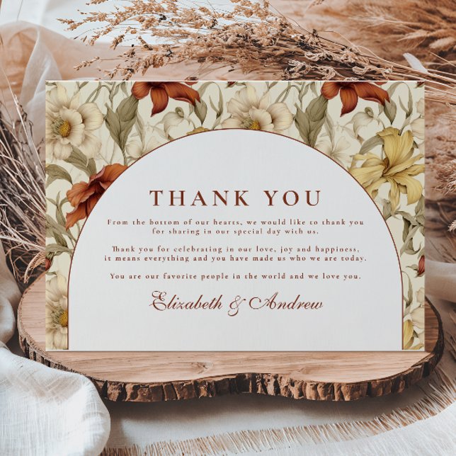 Vintage Floral Arch Elegant Wedding Dankeskarte (Von Creator hochgeladen)