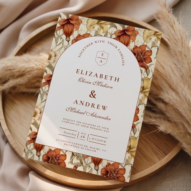 Vintage Floral Arch Elegant Wedding Einladung (Von Creator hochgeladen)