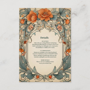 Vintage Floral Art Nouveau Hochzeit Begleitkarte