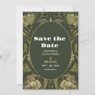 Vintage Floral Art Nouveau Hochzeit Save The Date