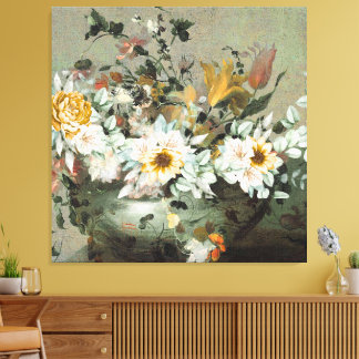 Vintage Floral Autumn Background Leinwanddruck