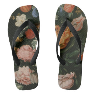 Vintage Floral Barock, Blumenvase in einer Nische Flip Flops