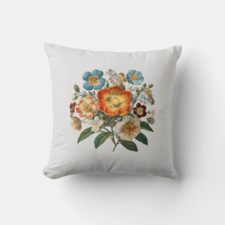Vintage Floral Birthday Throw Pillow Elegant Botan Kissen