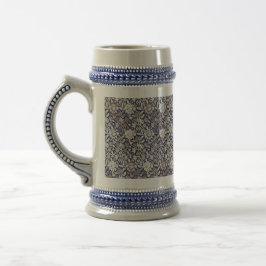 Vintage Floral Blau William Morris Wey Bierglas