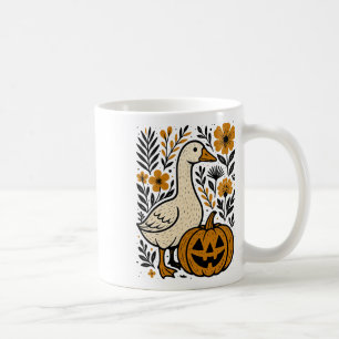 Vintage Floral Boho Verrückte Gans Kürbis Süß Hall Kaffeetasse