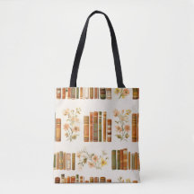 Vintage Floral Book Tote Bag | Cozy Library Aesthe
